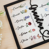 Personalized Grandma's Garden Birth Month Flowers Photo Frame Wall Art Custom Wooden Family Name Sign Grandmother Nana Mimi Gigi Gift For Mothers Day, Grandparents Day Family Home Decoration vinatimes