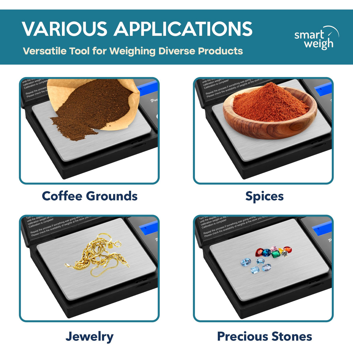 Smart Weigh Digital Pocket Gram Scale, 200g x 0.01g, Jewelry, Food, Medicine Scale, Battery Included Smart Weigh