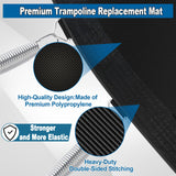 Ketofa 12FT Trampoline Mat Replacement, Fits 5.5" Springs 72 V-Hooks Round Trampoline Frame, 127" Premium Trampoline Jumping Mat (Excluding Frame and Spring) Ketofa