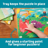 Chuckle & Roar - 4 Pack Tray Puzzles - Farm, Dinosaurs, Jungle, and Zoo - Larger Pieces Designed for Preschool Hands - 12 & 24 PC Tray Puzzles Chuckle & Roar