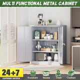 Greenvelly Metal Storage Cabinet,42" Lockable Storage Cabinet with Doors and Adjustable Shelves, Locking File Cabinet for Garage,Home,School,Pantry(Dark Grey) Greenvelly