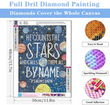 5D Diamond Art Kits for Adults, Psalms Diamond Painting for Beginners, Space DIY Diamonds Gem Art for Decorating Home Walls and Holiday Gifts 12×16 Inch Generic