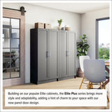 Prepac Elite Tall Storage Cabinet with Panel Doors - Black Prepac