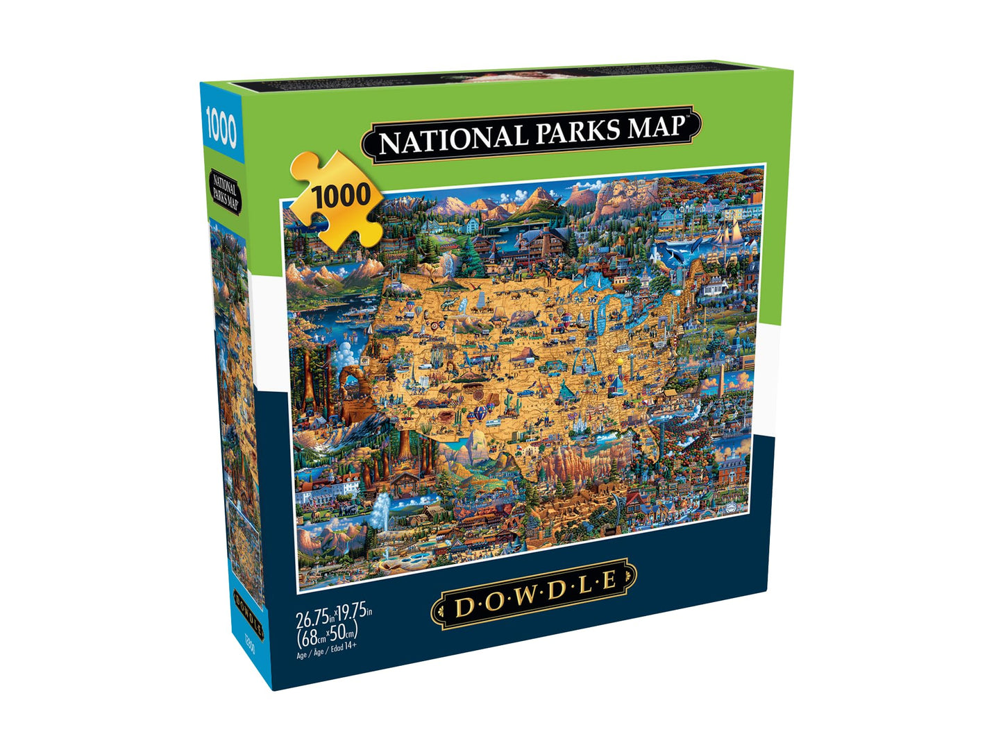 Buffalo Games - Dowdle - National Parks Map - 1000 Piece Jigsaw Puzzle for Adults -Challenging Puzzle Perfect for Game Nights - Finished Size is 26.75 x 19.75