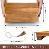 Lyfe Simple Natural Acacia Wood Pedestal Stand | Wood Riser with Decorative Beads | Kitchen Counter Decor | Soap Tray for Kitchen Sink | Bathroom Tray | Tabletop Wooden Stand (12 x 7 x 1.75 Inch) Lyfe Simple