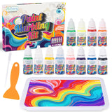 ArtCreativity Water Marbling Paint Art Kit for Kids - Complete Set with 12 Paint Colors, 10 Bags Thickening Powder, 10 A5 Papers, and More - Marble Art Painting Kit - Crafts for Kids Ages 3 and Up ArtCreativity