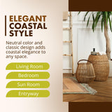 KOUBOO La Jolla Round Rattan Stool, Side Table, Handmade, Extra Seating, Patio, Living Room, Boho Decor, End Table, Honey Brown, 18" by 18" Kouboo