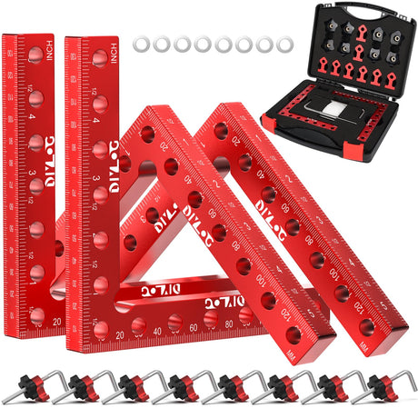 DIYLOG Corner Clamp for Woodworking with Box, 90 Degree Clamp, Corner Clamp, Right Angle Clamp Woodworking Tools 4 Pack 5.5"*5.5" Aluminum Positioning, Wood Working Tools and Equipment, wood clamps Diylog
