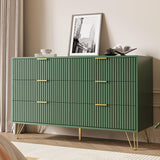MAISONARIA Green Dresser for Bedroom, Modern Dresser with Gold Metal Handles & Chests of Drawers, Wood Chest of Drawers for Bedroom MAISONARIA
