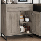 BOTLOG Hutch Cabinet with Storage, 71" H Kitchen Pantry Storage Cabinet with Microwave Stand, Hooks, Drawers for Home Bar, Kitchen, Dining Room, Industrial BOTLOG