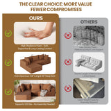 108" Modular Sectional Sofa with Oversized Chaise & Deep Seat, Comfortable High-Density Memory Foam Boneless Cloud Couch, No Assembly Required Sectional Couches for Living Room, Bedroom (Brown) Sesslife