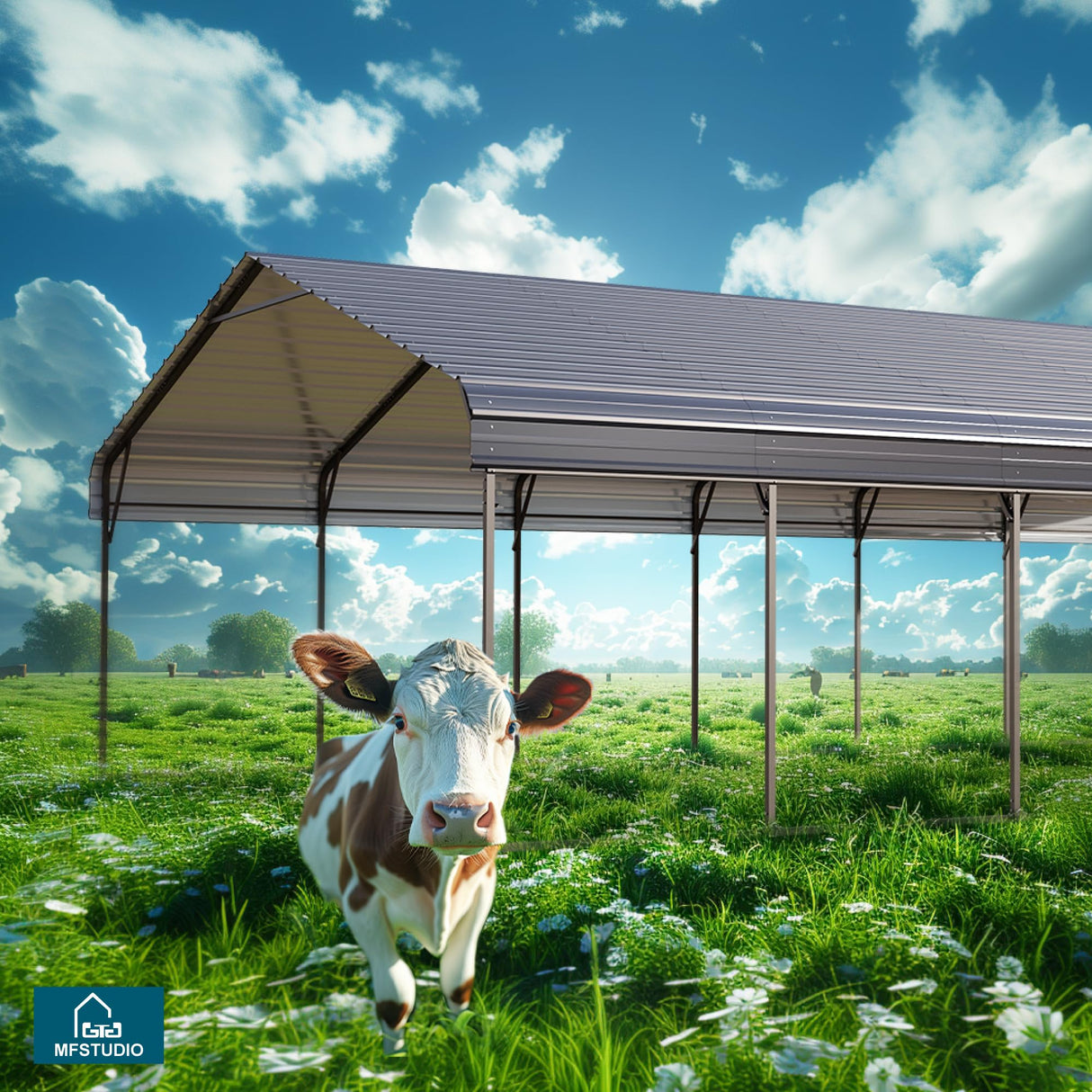 MFSTUDIO Carports 20x30 ft, Heavy Duty CarPort with Side Walls, Metal Outdoor Car Port Canopy Shelters Garage Shelter Shade with Galvanized Roof for Car, Truck and Boats MFSTUDIO