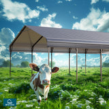 MFSTUDIO Carports 20x30 ft, Heavy Duty CarPort with Side Walls, Metal Outdoor Car Port Canopy Shelters Garage Shelter Shade with Galvanized Roof for Car, Truck and Boats MFSTUDIO