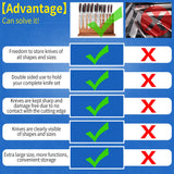 XYJ Extra Large Magnetic Knife Block Acacia Wood Knife Set Holder Stand With Stronge Magnetic Strip Kitchen Knives Storage Rack Organizer Tools No Drilling XYJ