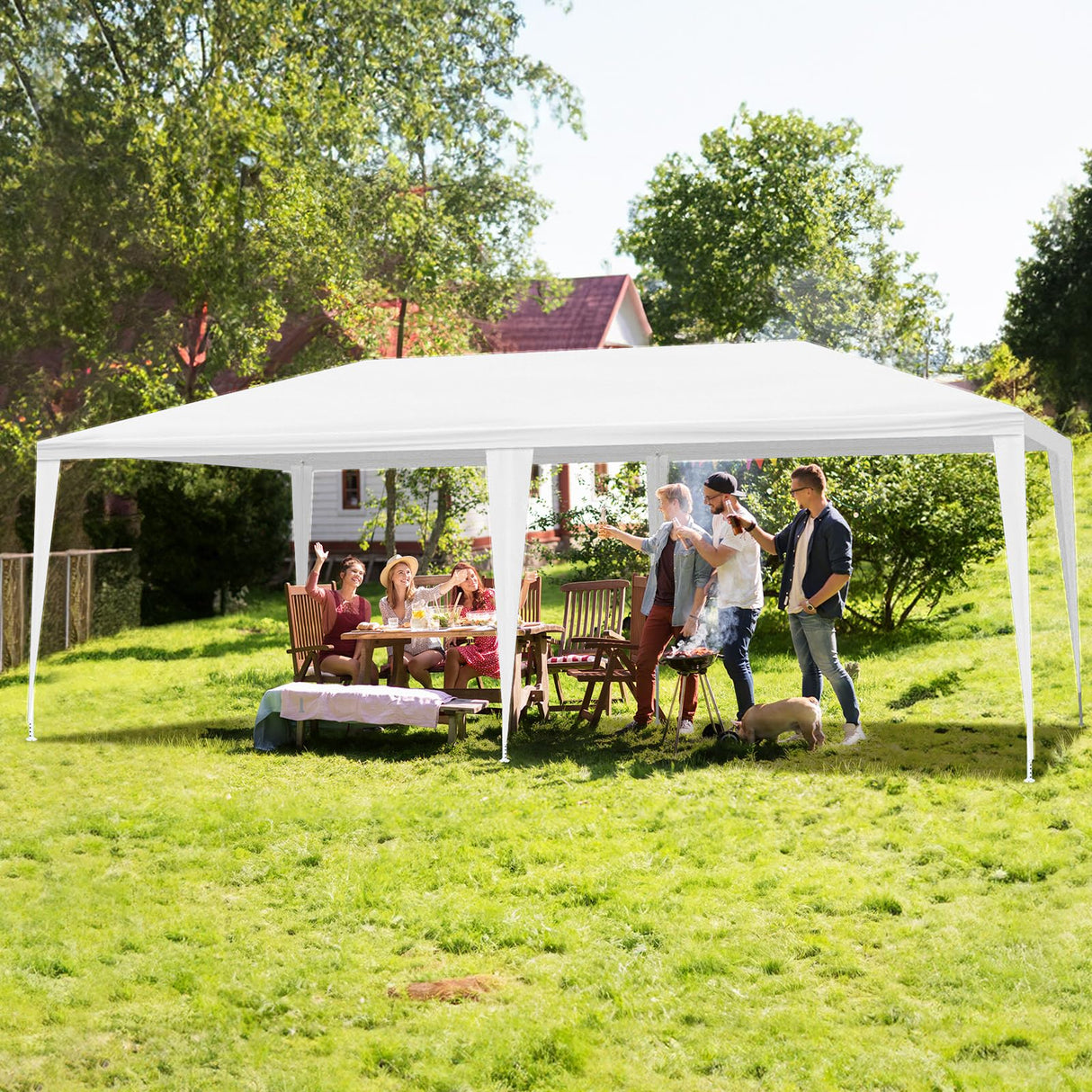 SEALAMB 10x20FT Outdoor Canopy Tents for Parties, Waterproof Large Canopy Tent with 6 Sidewalls, Paito Gazebo Party Event Tent for Birthday Wedding Backyard BBQ SEALAMB