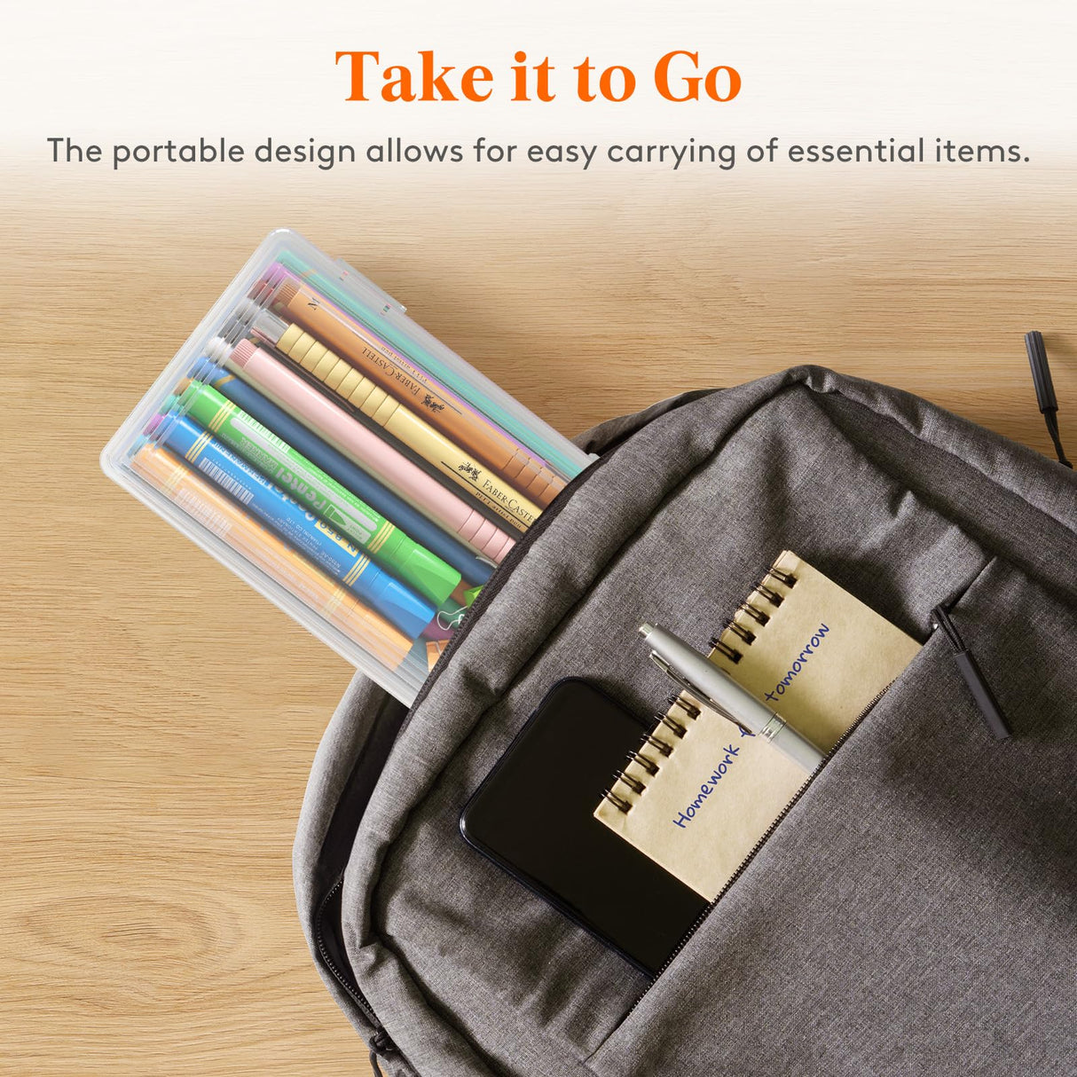 Lifewit Plastic Pencil Box with Snap-tight Lid, Large Capacity Hard Pencil Case, Craft organizer for Art Supply,Office, 4 Pack Lifewit