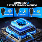 10-12 Gun Safe,Gun Locker Fingerprint,Gun Safe Biometric,No Assembly,Removable Shelf for Rifles Safes,Gun Cabinet Long With Led Light，57"H X 14"W X12"D TXTDPL