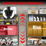 71"H x 59"W Storage Shelves 2640LBS Wire Shelving Rack with Wheels, 4-Tiers Heavy Duty Garage Shelving Metal Storage Shelves with Adjustable Shelf, for Kitchen Pantry Garage Commercial Industrial Tioutbot