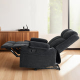 LURVIA 55" RV Loveseat Recliner – Space-Saving Double Reclining RV Sofa, Compact Theater Seating with Cup Holders & Storage Pocket, Black Chenille Couch for Camper, Motorhome & Home Theater LURVIA