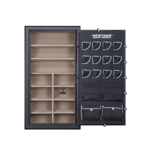 Heritage Security Products 64-Gun Fireproof and Waterproof Safe with Electronic Lock, Black (64EBH) Heritage Security Products