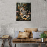 Jungle Animals DIY Paint by Numbers for Adults Tiger Reading Newspapers Digital Oil Painting Forest Kits on Canvas Acrylic Paint DIY Acrylic Paintwork Home Decor Gift 16x20 Inch (Frameless) Aihonmin