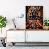 Landscape Paint by Number for Adults-Paint by Numbers for Adults Halloween, House Painting by Numbers for Gift Home Wall Decor (Halloween, 16x20 inch) HITO