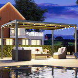 RoyalCraft Adjustable Louvered, Heavy-Duty Aluminum Outdoor Pergola, Metal Hardtop Pergola with Adjustable Roof for Patio, Deck, Garden, Yard (Black, 12'x16') RoyalCraft