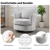 Chifee & Vingol 32" Chenille Swivel Barrel Chair Upholstered Round Chair,Light Grey Chifee & Vingol