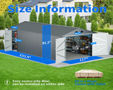 10x20 FT Outdoor Storage Shed, Metal Garage Shed with 2 Lockable Doors, Large Metal Building with 4 Air Vents, Galvanized Steel Prefab Garage Sheds for Car, Truck, Tool, Dark Gray ANTSKU