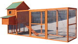 Omitree 122" Deluxe Large Wood Chicken Coop Backyard Hen House with 4 Nesting Box Outdoor Run Omitree