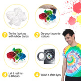 12 Colors Tie Dye Kit, Tie Dye Set for Kids, Pre-Filled Tye Dye Bottles, Non Toxic Permanent Fabric Dye Art Set, Easy DIY Fabric Art - Create Fun WINSONS