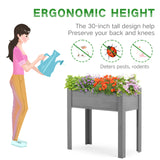 Raised Garden Bed with Legs (31x16x31''), Solid Wood Elevated Planter Box for Outdoor Wood-Natrl