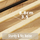 LIKIMIO Twin Bed, Platform Bed Frame with Upholstered Headboard and Wooden Slats Support, No Box Spring Needed, Easy Assembly, Beige LIKIMIO