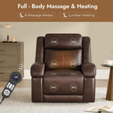Watson & Whitely Genuine Leather Power Lift Recliner Chair for Elderly with Heat and Massage, Electric Lay Flat Lift Chairs with Power Headrest & Visual Remote Control, Dual Motor, Dark Brown Watson & Whitely