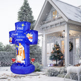 Civaner 6FT Christmas Inflatable Nativity Scene Decoration with Built in LED Lights, Jesus is The Reason for The Season Christmas Holy Nativity Decoration for Xmas Outdoor Yard Garden Lawn Civaner