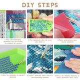 Ginfonr Diamond Painting Kits Hanging Pendant, Tiger Sun Catcher for Front Door Sign, Animal Rhinestone Diamond Decor for Porch, Double Sided Home Hanging Kits for Garden Wall Window (8 x 8inch) Ginfonr