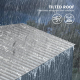 8x12 FT Outdoor Metal Storage Shed, Large Metal Storage Sheds with Sturdy Frame Structure, Garden Tool Shed with Lockable Door for Garden, Lawn, Backyard, Gray CuisinSmart