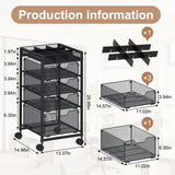 Rolling Utility Cart with 4 Drawers, Craft Organizer and Storage Carts with DIY Divider, Lockable Wheels Storage Organizer for Art Supplies, Store for Brushes & Paints & Artifacts & Small Parts Hayexiha