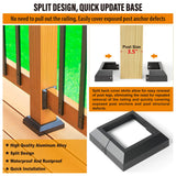 Wocepu 4 pcs 4x4 (Actual: 3.5"x3.5") Aluminum Deck Post Base Cover, for Deck railings, Stairs, Patios, Porches Split Deck Post Skirt (Black) WOCEPU