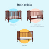 DaVinci Jenny Lind 3-in-1 Convertible Crib in Rich Cherry, Removable Wheels, Greenguard Gold Certified DaVinci