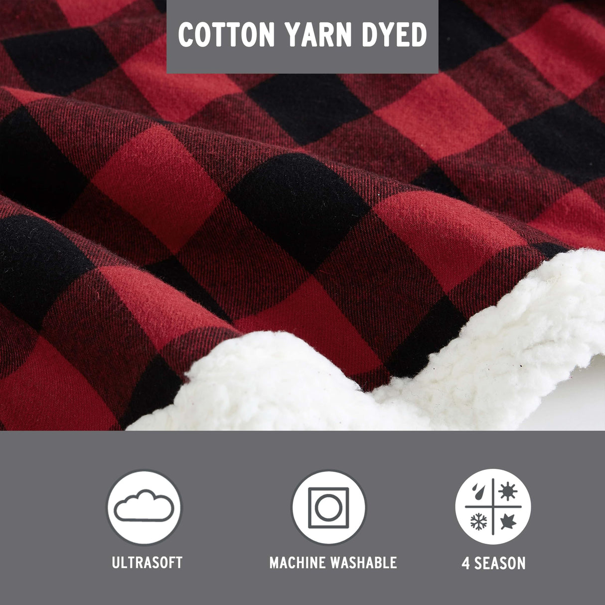 Eddie Bauer - Throw Blanket, Reversible Sherpa Fleece Bedding, Home Decor for All Seasons (San Juan Oyster, Throw) Eddie Bauer