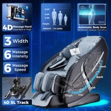 BOSSCARE 2025 4D Massage Chair Full Body Zero Gravity Shiatsu Messager Chair-SL Track AI APP Body Scanning Heating Back Foot Recliner-Massaging Chairs for Office Home BOSSCARE