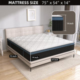 VERHOPE Full Size Mattress,14 inch Full Mattress in a Box,Motion Isolation with Individually Pocket Spring,Medium Firm Memory Foam Hybrid Mattress,Edge Support,CertiPUR-US VERHOPE