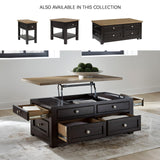 Signature Design by Ashley Drazmine Casual Lift-Top Coffee Table with 4 Drawers and Casters, Dark Brown & Light Brown Signature Design by Ashley