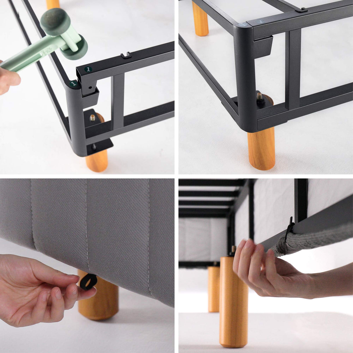 ZINUS GOOD DESIGN Award Winner Justina Metal Mattress Foundation, 16 Inch Platform Bed, No Box Spring Needed, Full, Grey Zinus