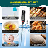 Copkim 6 Set Waterproof Food Thermometer for Water, Liquid, Candle and Cooking Digital Meat Thermometer with Long Probe Instant Read for Kitchen BBQ Grill Candy (White) Copkim