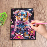 DIY Diamond Painting Notebook Kit, Theme of Pets, Special Shaped Diamond Art Notebook Journal Sketchbook for Writing & Drawing Focart
