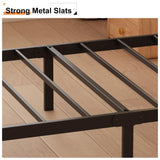 Husleephu Twin Bed Frames with Headboard, 12 Inch Heavy Duty Metal Twin Platform Bed Frame, No Box Spring Needed, Noise Free, Easy Assembly, Black Husleephu