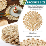 Zopeal 16 Pieces 11 Inches Woven Round Placemats Rattan Chargers Wicker Boho Placemats Natural Braided Table Mats Corn Husk Place Mats Wicker Charger Plates for Wedding(Hollow) Zopeal
