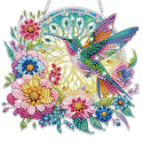 Bowetile Bird Diamond Art Hanging Kits for Adults Kids, 5D Special Shape Diamond Painting Flowers Pendant Kits, Animal Gem Art Suncatchers Painting Ornament for Home Garden Wall Decor Bowetile